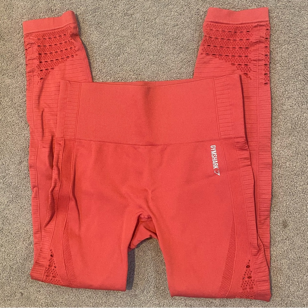 Gymshark Coral-Red Seamless Leggings